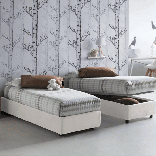 Cama de solteiro de tecido Cama de solteiro de tecido