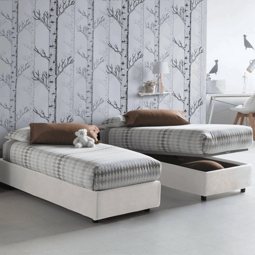 Cama de solteiro de tecido
