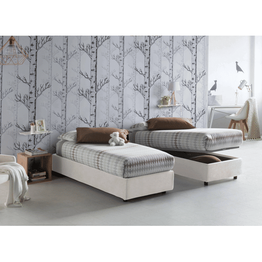 Cama de solteiro de tecido