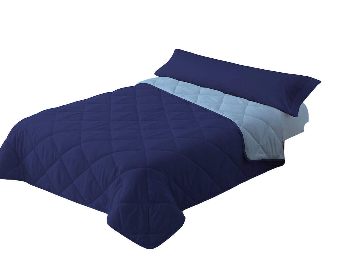 Relleno nórdico 300gr bicolor reversible cama 135/140cm (220x220cm) azul / azul donegal collections