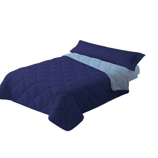 Edredão Enchimento 300gr Cama Reversível Bicolor 135cm (220x220cm) Azul  Azul Donegal Collections