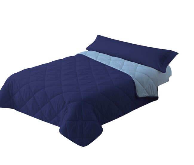 Relleno nórdico 300gr bicolor reversible cama 135/140cm (220x220cm) azul / azul donegal collections