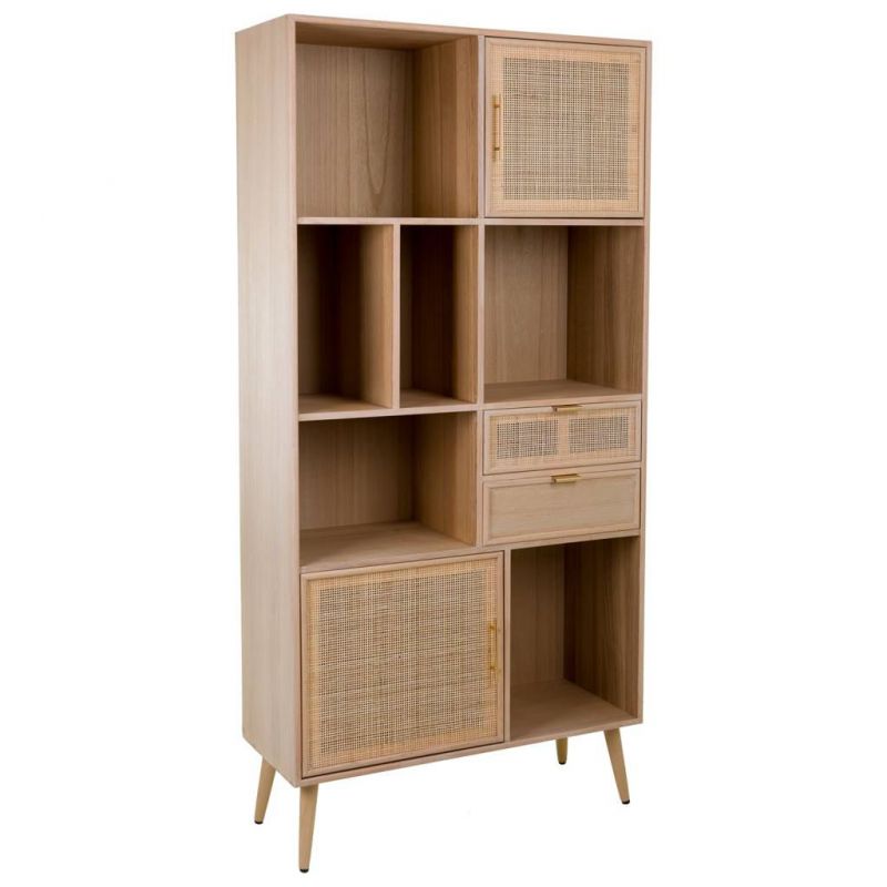 Librería Estantería de madera y rejilla