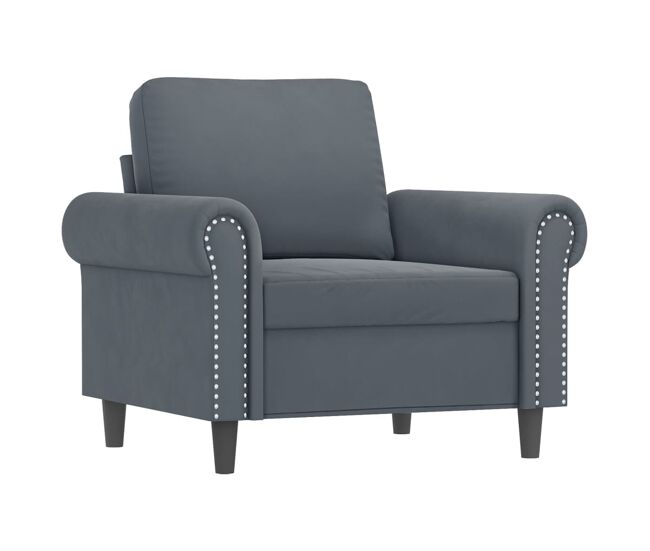 Vidaxl sillón de terciopelo gris oscuro 60 cm