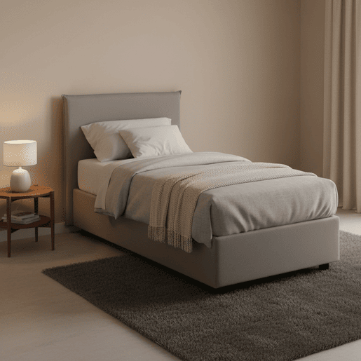 Cama de solteiro de tecido