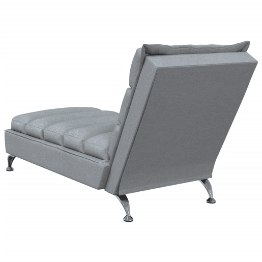 vidaXL Chaise lounge de massagem com almofadões tecido cinzento-claro