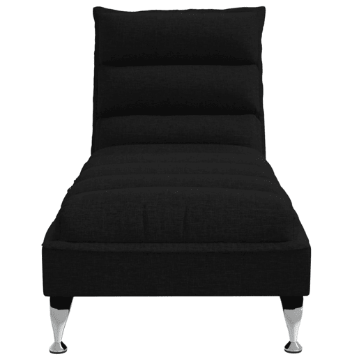 vidaXL Chaise lounge de massagem com almofadões tecido preto vidaXL Chaise lounge de massagem com almofadões tecido preto