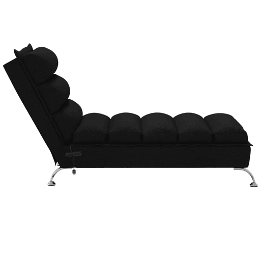 vidaXL Chaise lounge de massagem com almofadões tecido preto vidaXL Chaise lounge de massagem com almofadões tecido preto