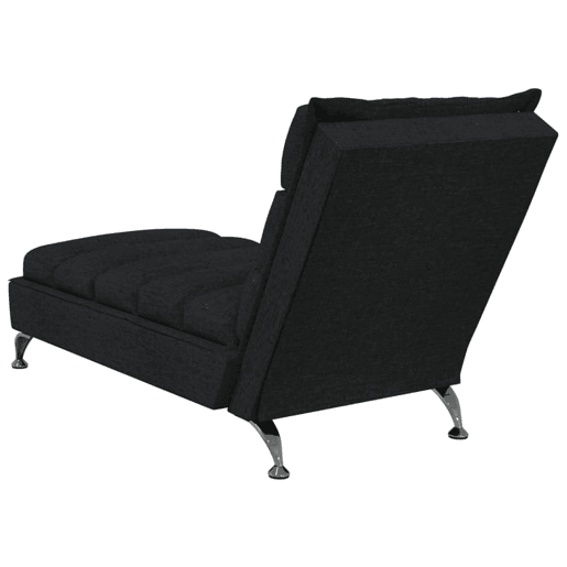 vidaXL Chaise lounge de massagem com almofadões tecido preto vidaXL Chaise lounge de massagem com almofadões tecido preto
