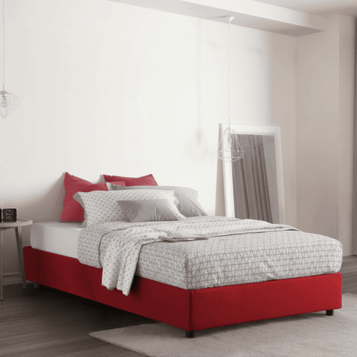 Cama quadrada e meia de tecido