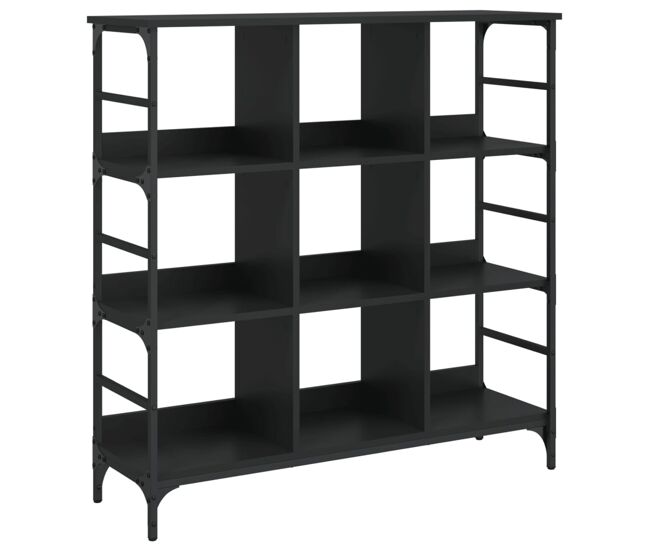 Vidaxl aparador de madera de ingeniería negro 102x32x103,5 cm