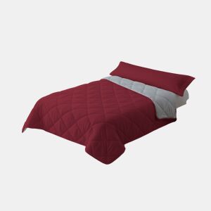 Edredão Enchimento 300gr Cama Reversível Bicolor 105cm (180x220cm) Granate  Cinza Donegal Collections