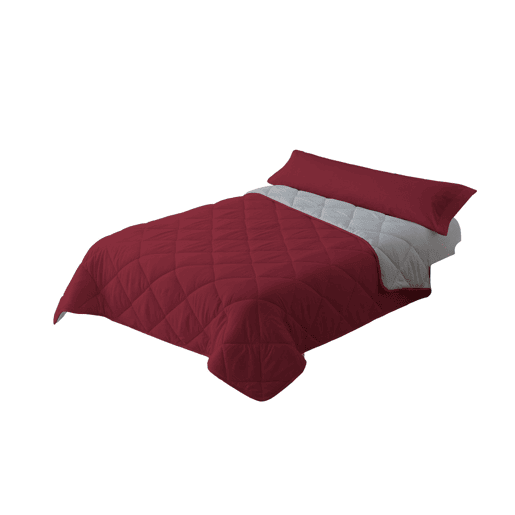 Edredão Enchimento 300gr Cama Reversível Bicolor 90cm (150x220cm) Granate Cinza Donegal Collections Edredão Enchimento 300gr Cama Reversível Bicolor 90cm (150x220cm) Granate Cinza Donegal Collections
