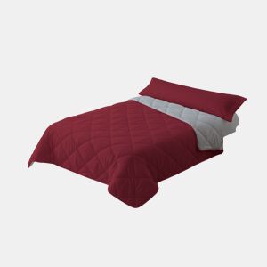 Edredão Enchimento 300gr Cama ReversÃvel Bicolor 90cm (150x220cm) Granate Cinza Donegal Collections
