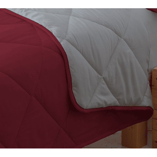 Edredão Enchimento 300gr Cama Reversível Bicolor 90cm (150x220cm) Granate Cinza Donegal Collections Edredão Enchimento 300gr Cama Reversível Bicolor 90cm (150x220cm) Granate Cinza Donegal Collections