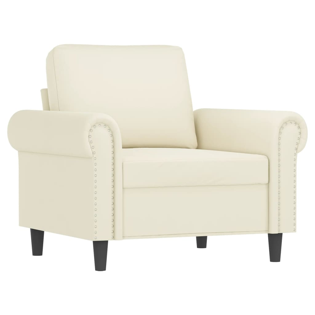 Vidaxl sillón de terciopelo color crema 60 cm