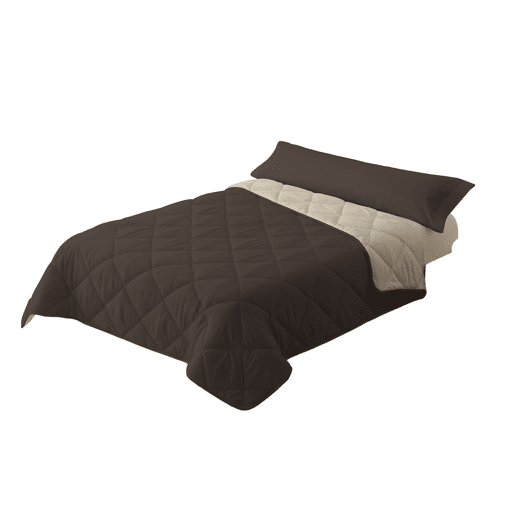 Edredão Enchimento 300gr Cama Reversível Bicolor 150cm (240x220cm) Visón  Bege Donegal Collections