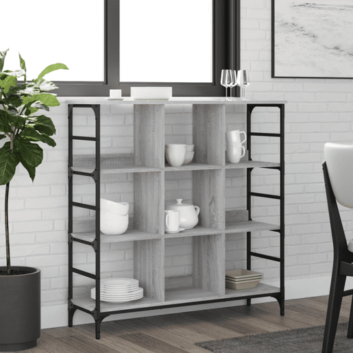 vidaXL Aparador 102x32x103,5 cm derivados de madeira cinzento sonoma