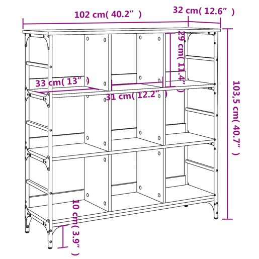 vidaXL Aparador 102x32x103,5 cm derivados de madeira cinzento sonoma