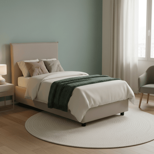 Cama de solteiro de tecido