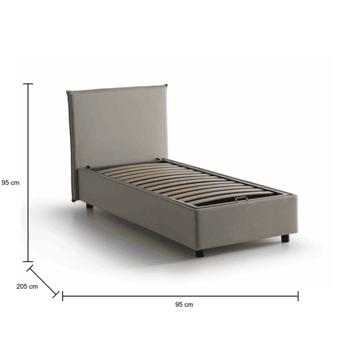 Cama de solteiro de tecido