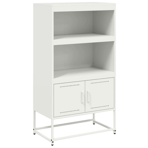 vidaXL Aparador alto 68,5x38,5x123,5 cm aço branco