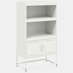 vidaXL Aparador alto 68,5x38,5x123,5 cm aço branco
