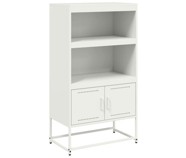 Vidaxl aparador de acero blanco 68,5x38,5x123,5 cm