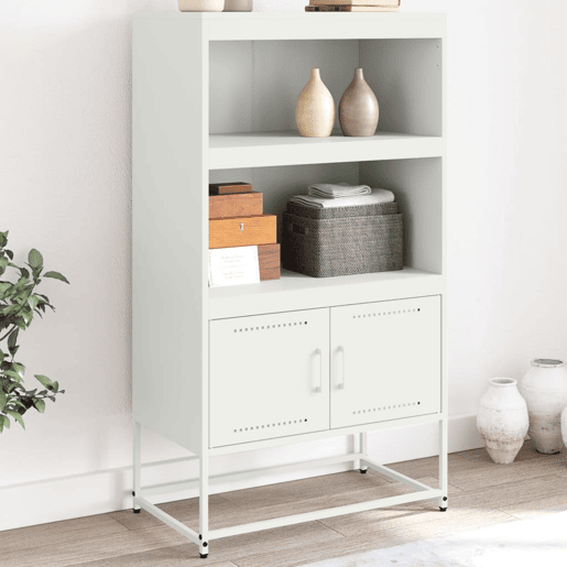 vidaXL Aparador alto 68,5x38,5x123,5 cm aço branco