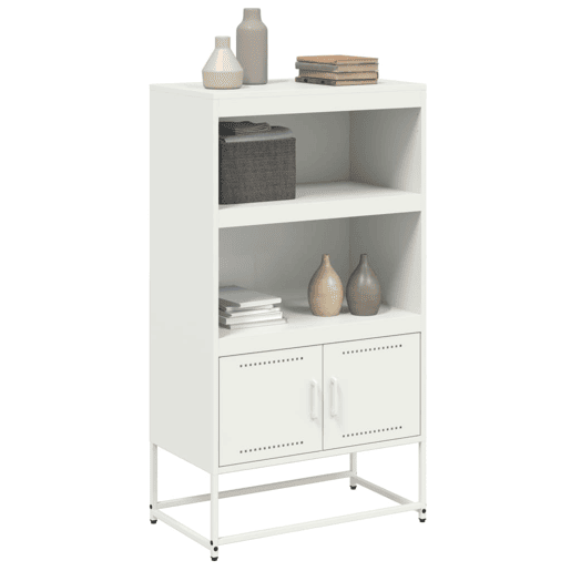 vidaXL Aparador alto 68,5x38,5x123,5 cm aço branco