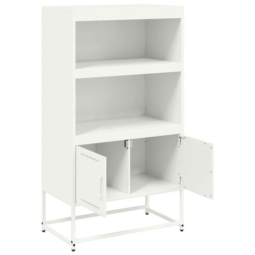 vidaXL Aparador alto 68,5x38,5x123,5 cm aço branco