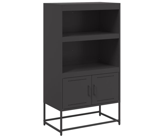 Vidaxl aparador de acero negro 68,5x38,5x123,5 cm
