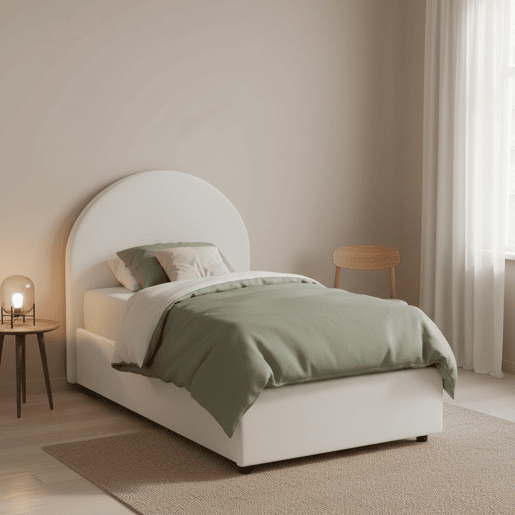 Cama de solteiro de tecido