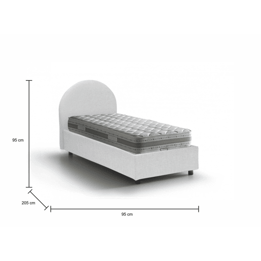 Cama de solteiro de tecido