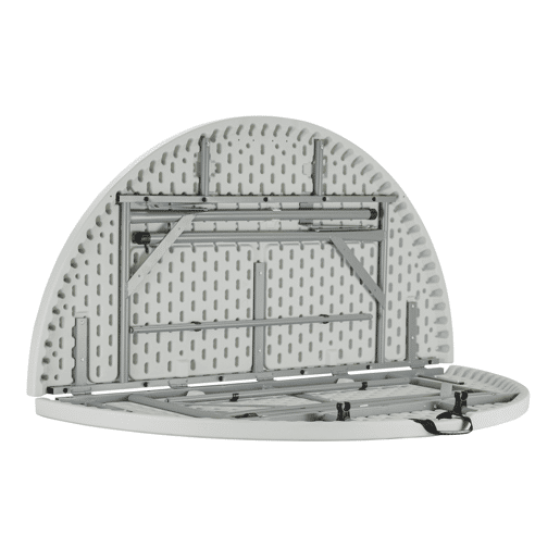 Pack 2 Mesas Dobráveis u200Bu200BPortáteis Resina Ø150cm Branco Efeito Granito 7house