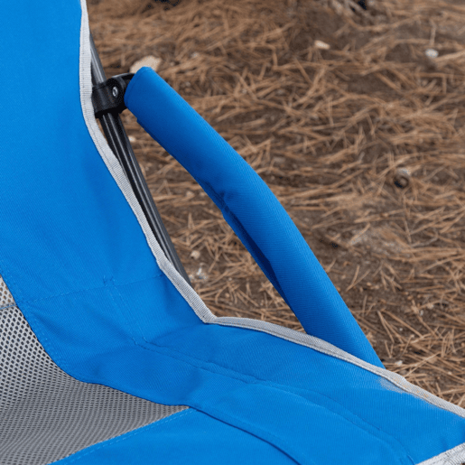 Aktive Cadeira dobrável azul baixa e respirável cbolso e suporte para copos