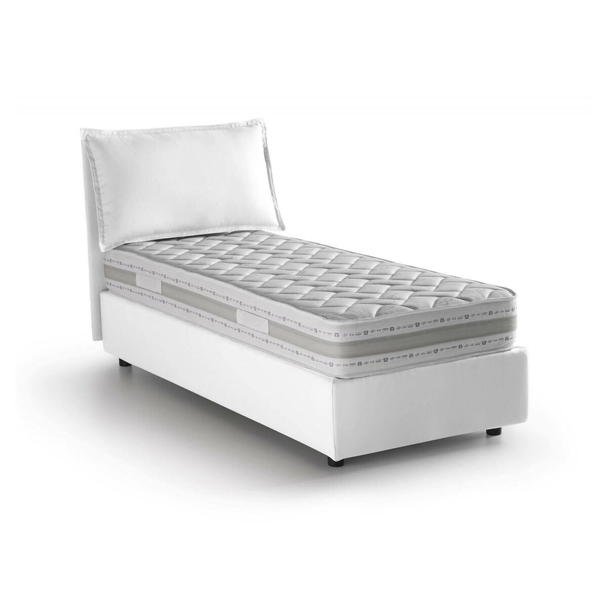 Cama de solteiro de tecido 105x215 Blanco