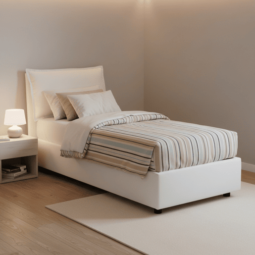 Cama de solteiro de tecido Cama de solteiro de tecido