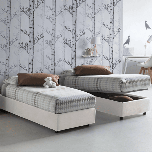 Cama de solteiro de tecido