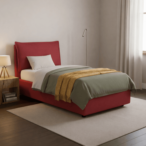 Cama de solteiro de tecido