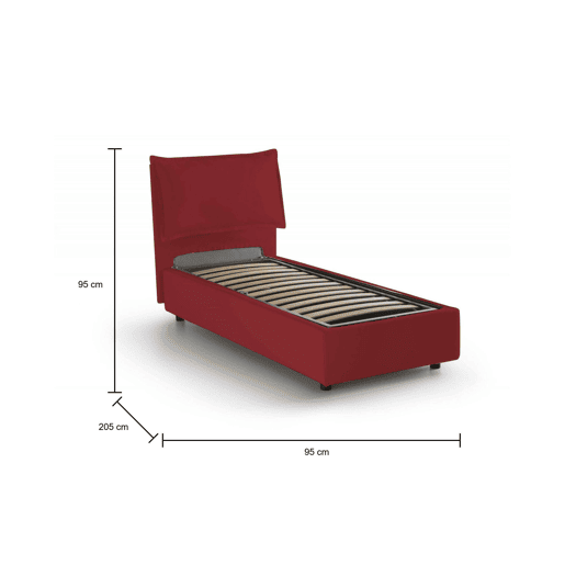 Cama de solteiro de tecido