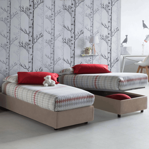 Cama de solteiro de tecido Cama de solteiro de tecido