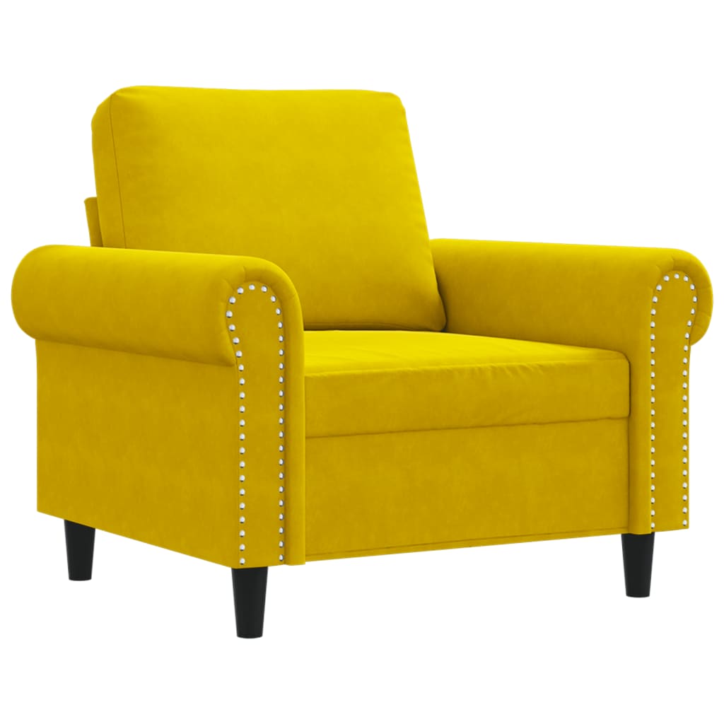 Vidaxl sillón de terciopelo amarillo 60 cm