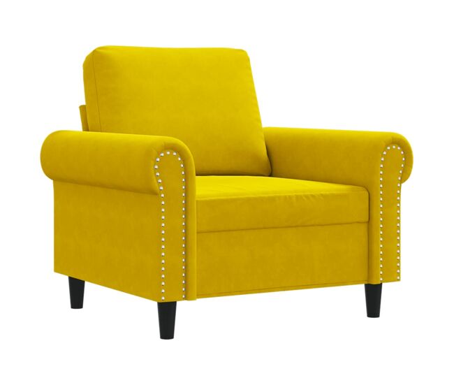 Vidaxl sillón de terciopelo amarillo 60 cm