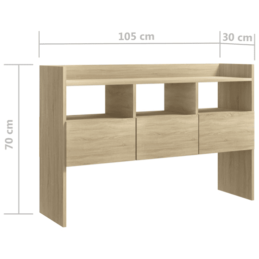 vidaXL Aparador 105x30x70 cm derivados de madeira carvalho sonoma vidaXL Aparador 105x30x70 cm derivados de madeira carvalho sonoma