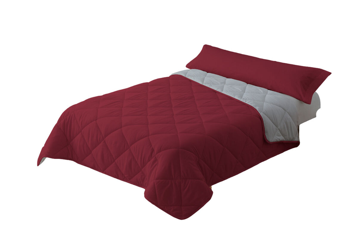Relleno nórdico 300gr bicolor reversible cama 135/140cm (220x220cm) granate/ gris donegal collections