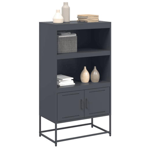 vidaXL Aparador alto 68,5x38,5x123,5 cm aço antracite