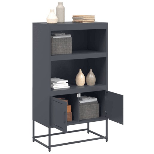 vidaXL Aparador alto 68,5x38,5x123,5 cm aço antracite