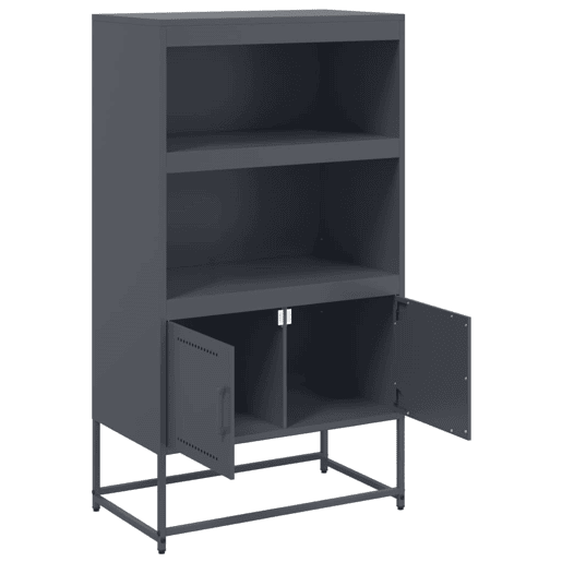 vidaXL Aparador alto 68,5x38,5x123,5 cm aço antracite