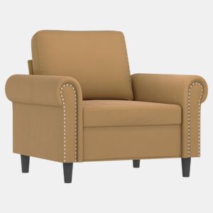 vidaXL Poltrona 60 cm veludo castanho